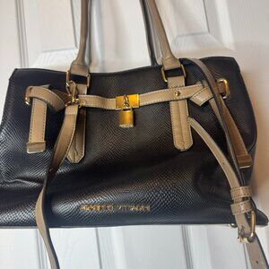 Adrienne Vittadini Handbag - black and Beige